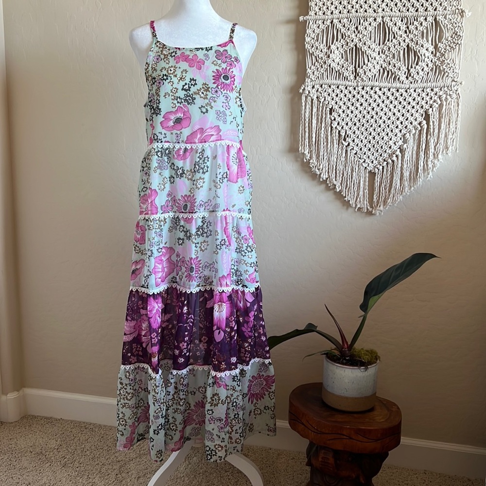 Sisjuly Boho Floral Maxi Dress (S)